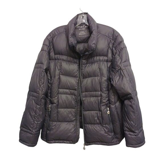 Calvin Klein DUCK DOWN Packable Puffer Jacket Women XXL Gray Lightweight Premium - Picture 3 of 16